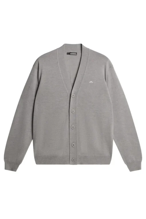 Golf|Knitwear<J.Lindeberg Lucas Knitted Cardigan LightGreyMelange