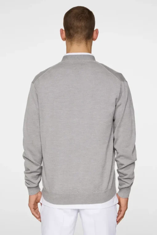Golf|Knitwear<J.Lindeberg Lucas Knitted Cardigan LightGreyMelange