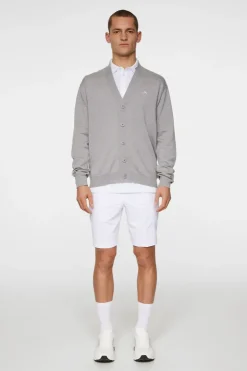 Golf|Knitwear<J.Lindeberg Lucas Knitted Cardigan LightGreyMelange