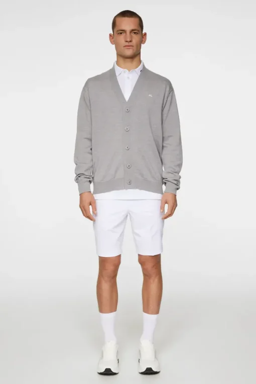 Golf|Knitwear<J.Lindeberg Lucas Knitted Cardigan LightGreyMelange