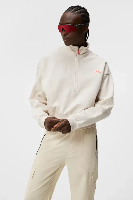 Base & Mid Layers|Outdoor<J.Lindeberg Lucia Zip Mock Neck BeigeMelange