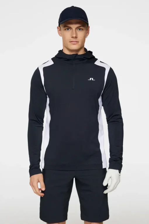 Base & Mid Layers<J.Lindeberg Lukas Quarter Zip Hood JLNavy