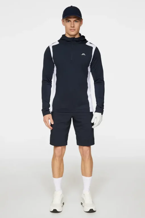 Base & Mid Layers<J.Lindeberg Lukas Quarter Zip Hood JLNavy