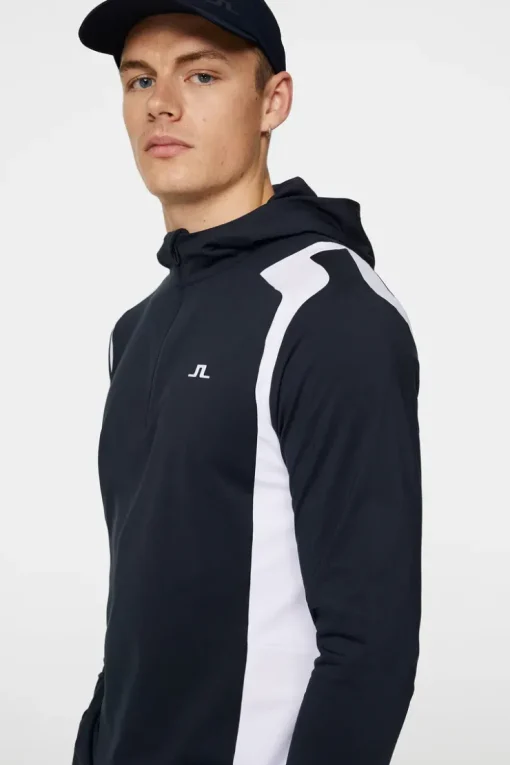 Base & Mid Layers<J.Lindeberg Lukas Quarter Zip Hood JLNavy