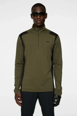 Golf|Ski<J.Lindeberg Lukas Quarter Zip Mid Layer ForestGreen