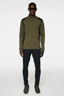 Golf|Ski<J.Lindeberg Lukas Quarter Zip Mid Layer ForestGreen