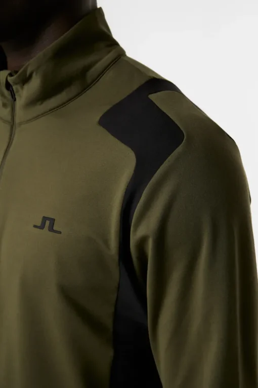 Golf|Ski<J.Lindeberg Lukas Quarter Zip Mid Layer ForestGreen