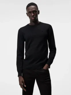 Knitwear|Tops<J.Lindeberg Lyle Merino Crew Neck Sweater Black