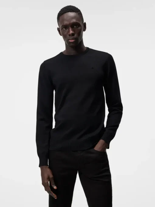Knitwear|Tops<J.Lindeberg Lyle Merino Crew Neck Sweater Black