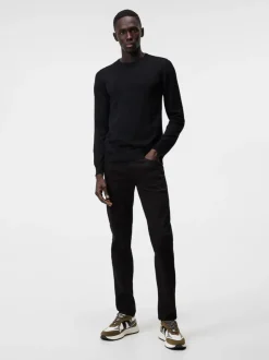 Knitwear|Tops<J.Lindeberg Lyle Merino Crew Neck Sweater Black