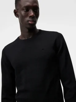 Knitwear|Tops<J.Lindeberg Lyle Merino Crew Neck Sweater Black