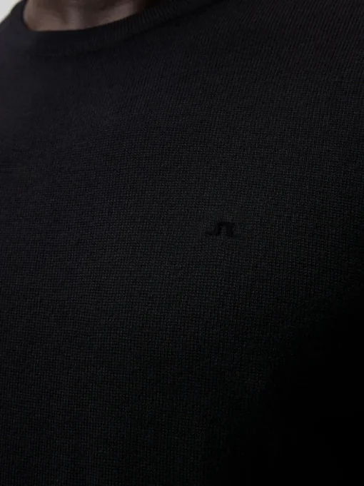 Knitwear|Tops<J.Lindeberg Lyle Merino Crew Neck Sweater Black