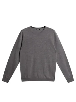 Knitwear|Tops<J.Lindeberg Lyle Merino Crew Neck Sweater GreyMelange