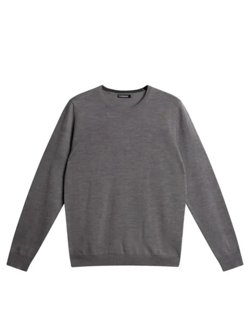 Knitwear|Tops<J.Lindeberg Lyle Merino Crew Neck Sweater GreyMelange