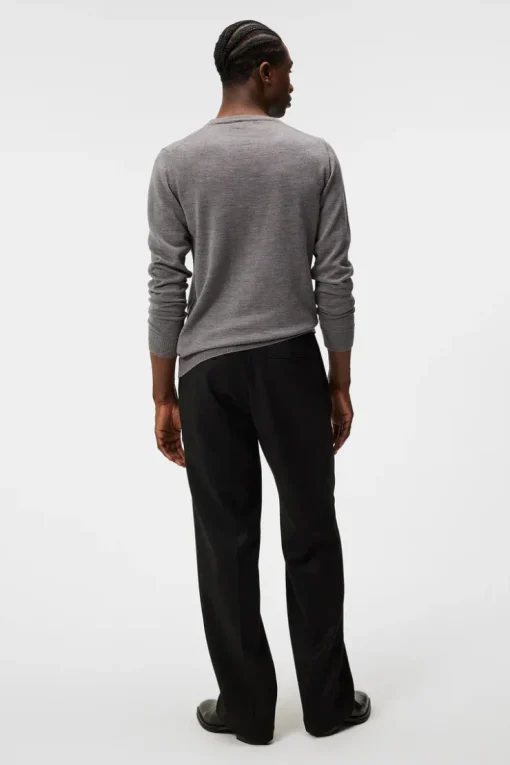 Knitwear|Tops<J.Lindeberg Lyle Merino Crew Neck Sweater GreyMelange