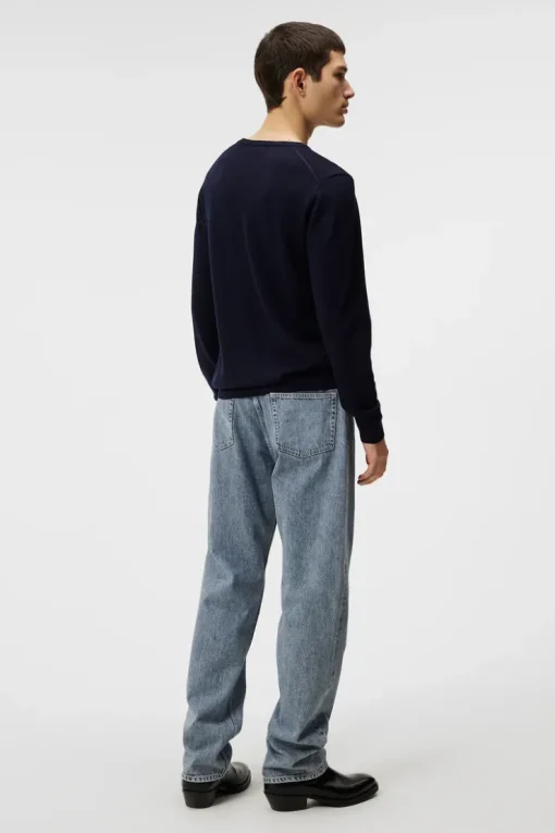 Knitwear|Tops<J.Lindeberg Lyle Merino Crew Neck Sweater Navy