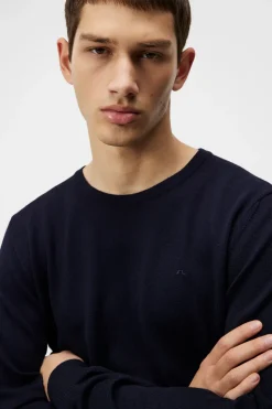 Knitwear|Tops<J.Lindeberg Lyle Merino Crew Neck Sweater Navy