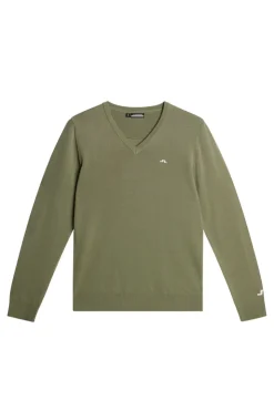 Golf|Knitwear<J.Lindeberg Lymann Knitted Sweater OilGreen