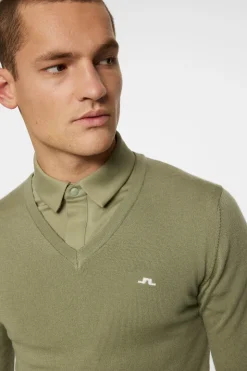 Golf|Knitwear<J.Lindeberg Lymann Knitted Sweater OilGreen