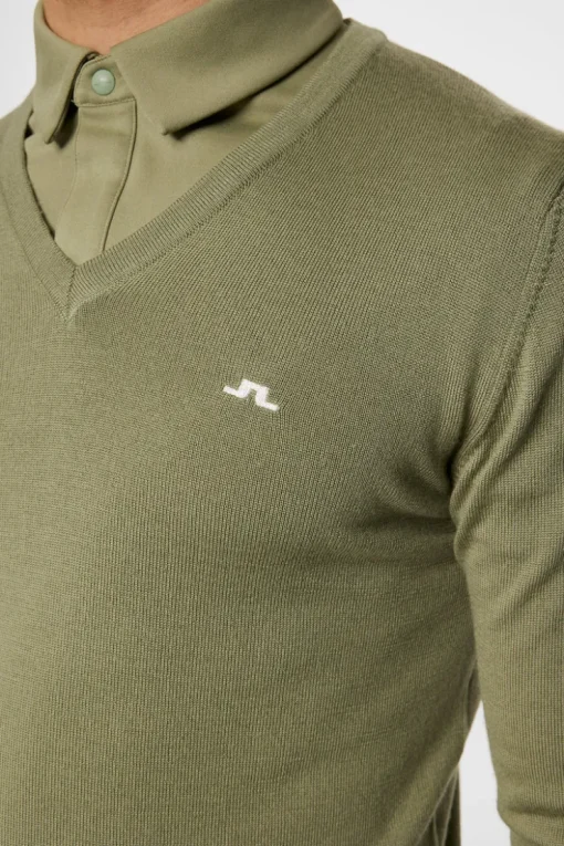 Golf|Knitwear<J.Lindeberg Lymann Knitted Sweater OilGreen