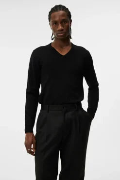 Tops|Knitwear<J.Lindeberg Lymann Merino V-neck Sweater Black