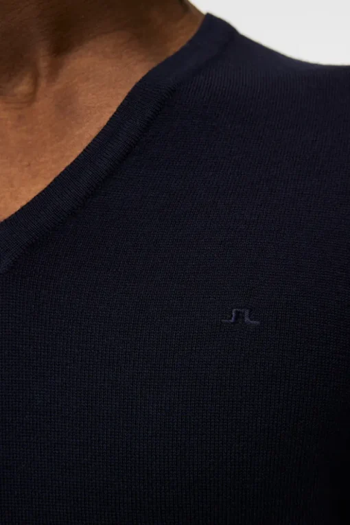 Knitwear|Tops<J.Lindeberg Lymann Merino V-neck Sweater Navy