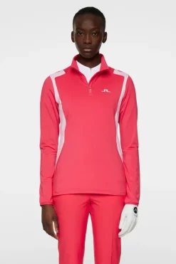 Golf|Base & Mid Layers<J.Lindeberg Mae Quarter Zip Mid Layer Azalea