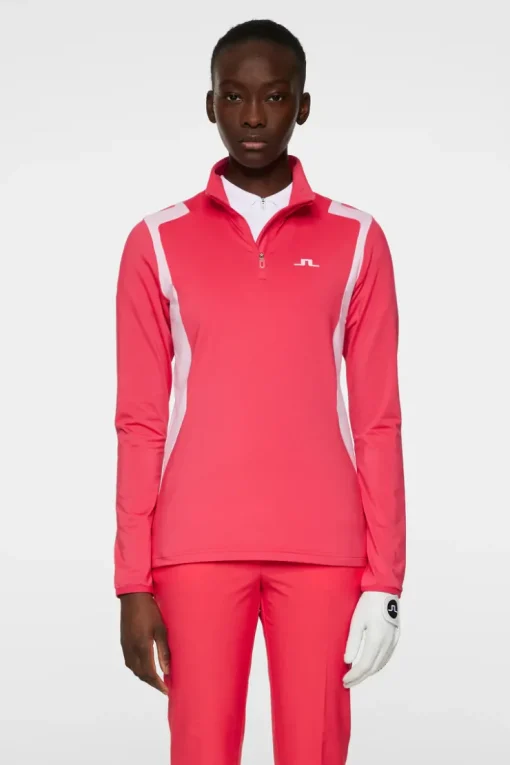 Golf|Base & Mid Layers<J.Lindeberg Mae Quarter Zip Mid Layer Azalea