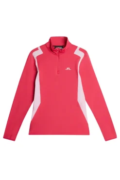 Golf|Base & Mid Layers<J.Lindeberg Mae Quarter Zip Mid Layer Azalea