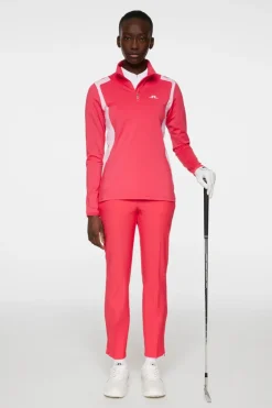 Golf|Base & Mid Layers<J.Lindeberg Mae Quarter Zip Mid Layer Azalea