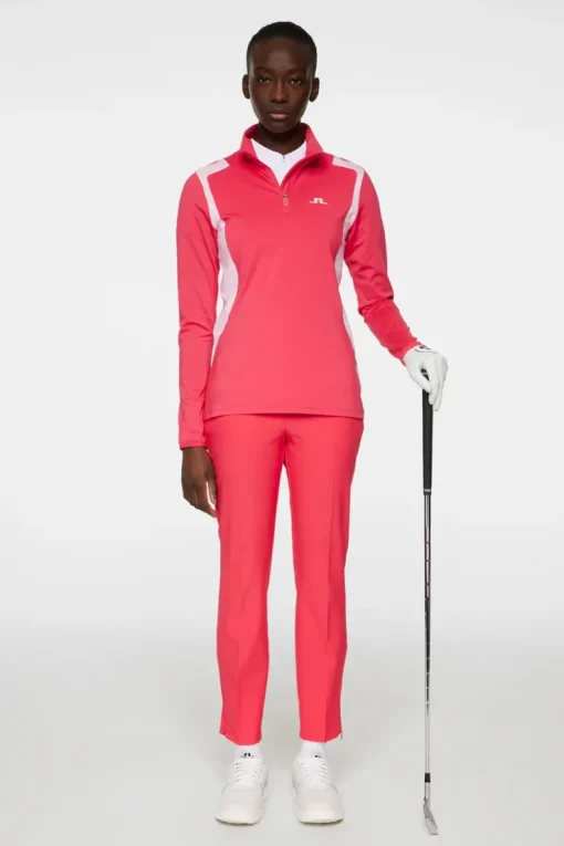 Golf|Base & Mid Layers<J.Lindeberg Mae Quarter Zip Mid Layer Azalea