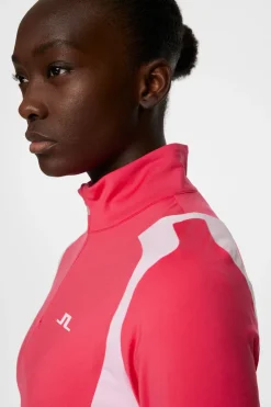 Golf|Base & Mid Layers<J.Lindeberg Mae Quarter Zip Mid Layer Azalea