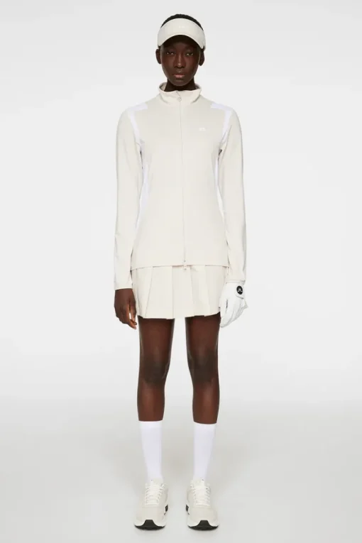 Golf|Ski<J.Lindeberg Mae Zip Mid Layer Moonbeam