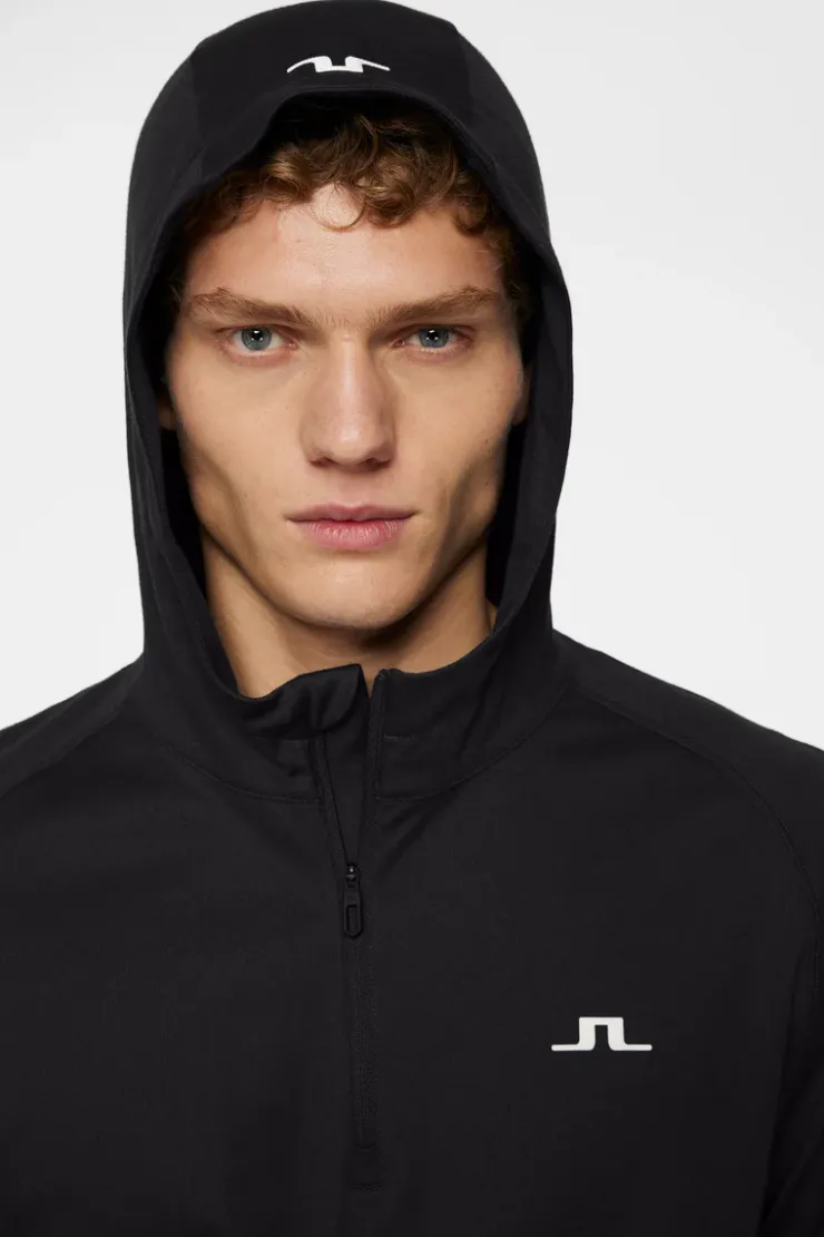 Golf|Base & Mid Layers<J.Lindeberg Mario Quarter Zip Hood Black