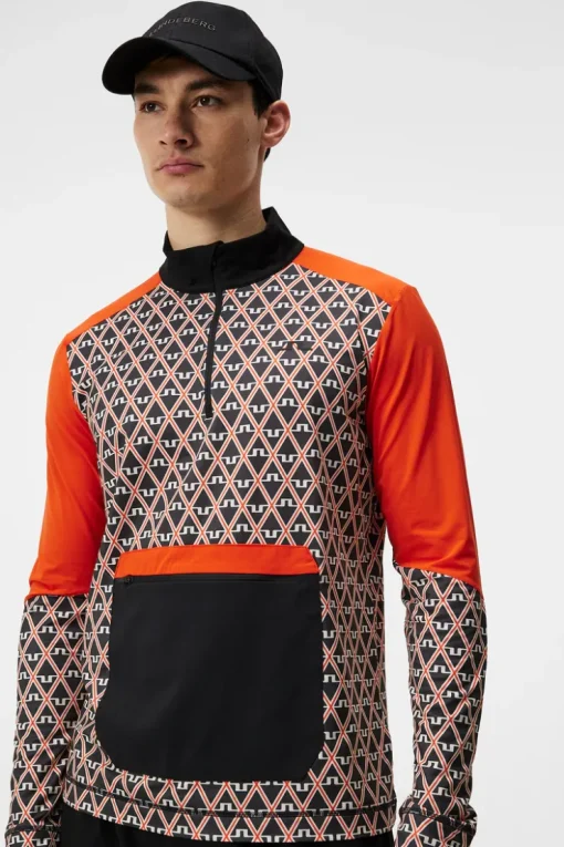 Base & Mid Layers|Outdoor<J.Lindeberg Matias Print Mid Layer GeoBlack