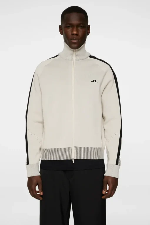 Knitwear|Tops<J.Lindeberg Max Tech Knit Track Jacket Moonbeam