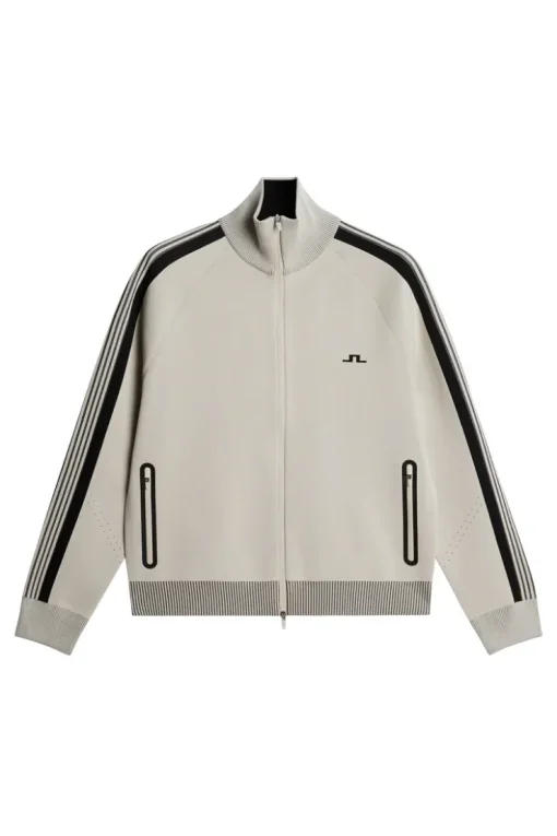 Knitwear|Tops<J.Lindeberg Max Tech Knit Track Jacket Moonbeam