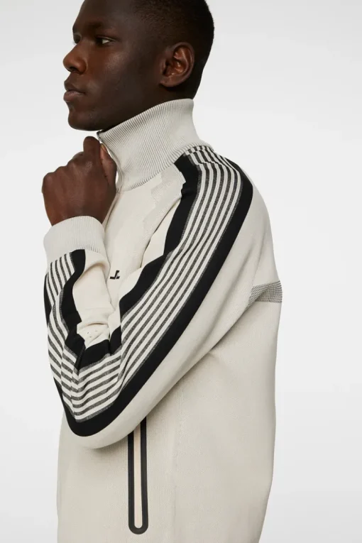 Knitwear|Tops<J.Lindeberg Max Tech Knit Track Jacket Moonbeam