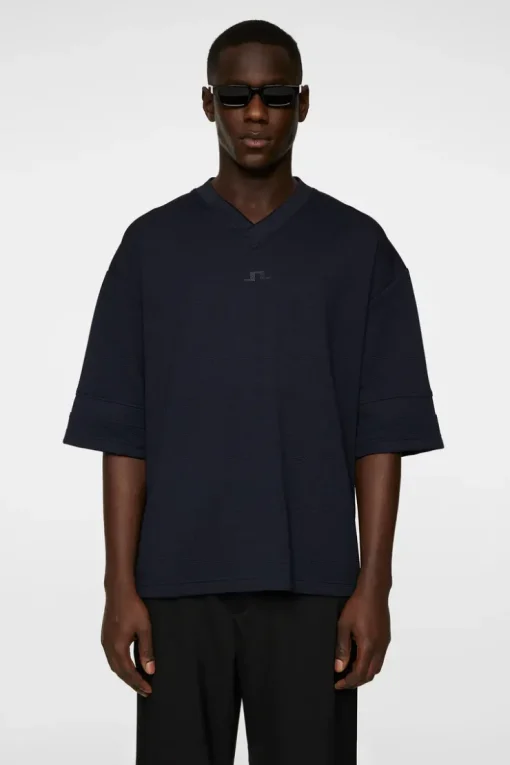 Tops|T-shirts<J.Lindeberg Milos Jersey Mesh Tee JLNavy