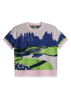 Golf|Knitwear<J.Lindeberg Nico Knitted Top WatercolorJacquardPink