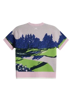 Golf|Knitwear<J.Lindeberg Nico Knitted Top WatercolorJacquardPink
