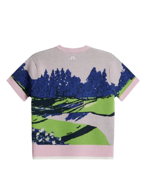 Golf|Knitwear<J.Lindeberg Nico Knitted Top WatercolorJacquardPink