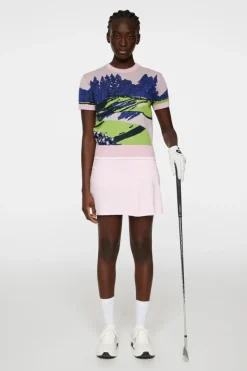 Golf|Knitwear<J.Lindeberg Nico Knitted Top WatercolorJacquardPink