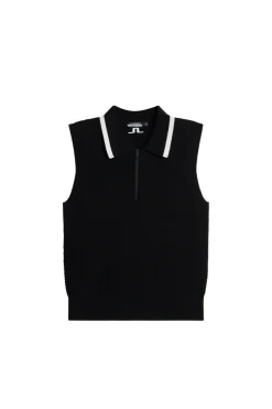 Golf|Knitwear<J.Lindeberg Ramona Knitted Polo Shirt Black