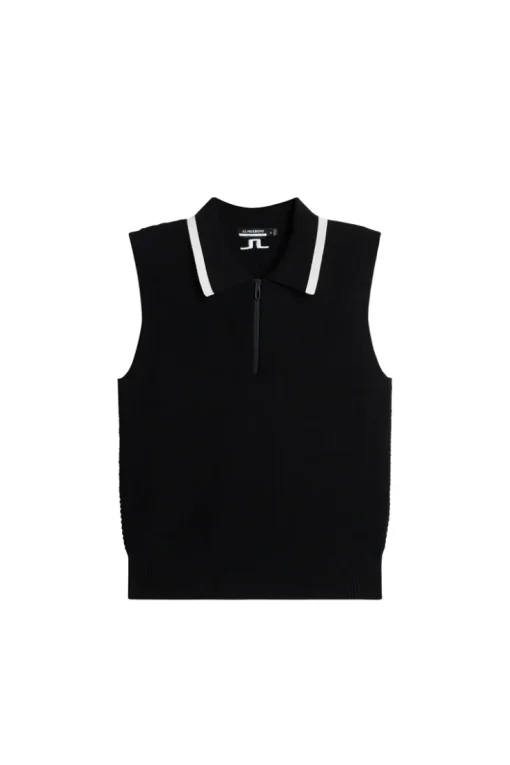 Golf|Knitwear<J.Lindeberg Ramona Knitted Polo Shirt Black