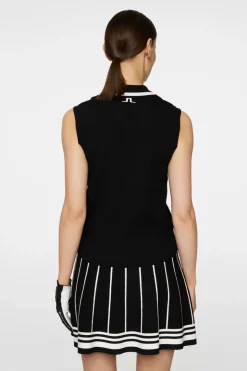 Golf|Knitwear<J.Lindeberg Ramona Knitted Polo Shirt Black