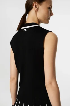 Golf|Knitwear<J.Lindeberg Ramona Knitted Polo Shirt Black