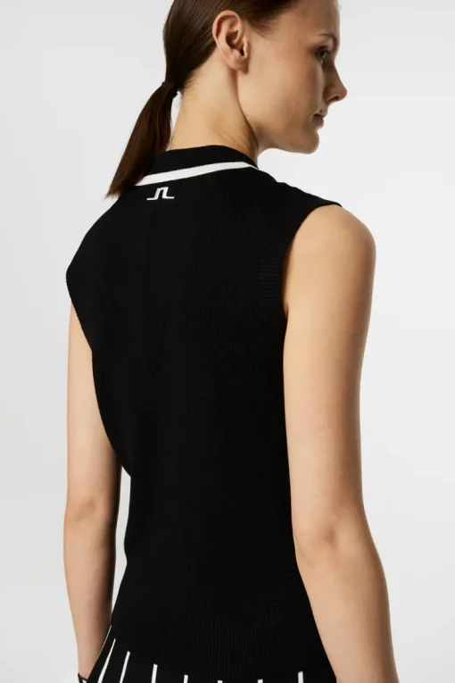 Golf|Knitwear<J.Lindeberg Ramona Knitted Polo Shirt Black