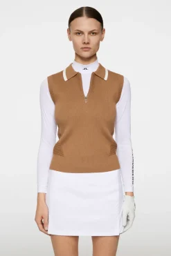 Golf|Knitwear<J.Lindeberg Ramona Knitted Polo Shirt TigersEye