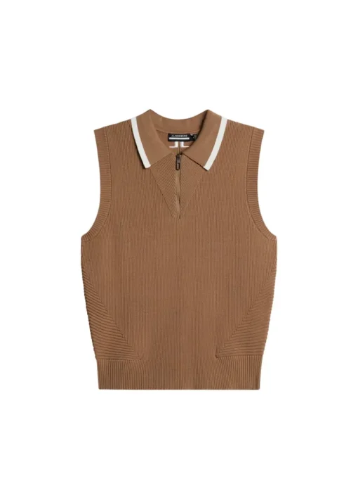 Golf|Knitwear<J.Lindeberg Ramona Knitted Polo Shirt TigersEye